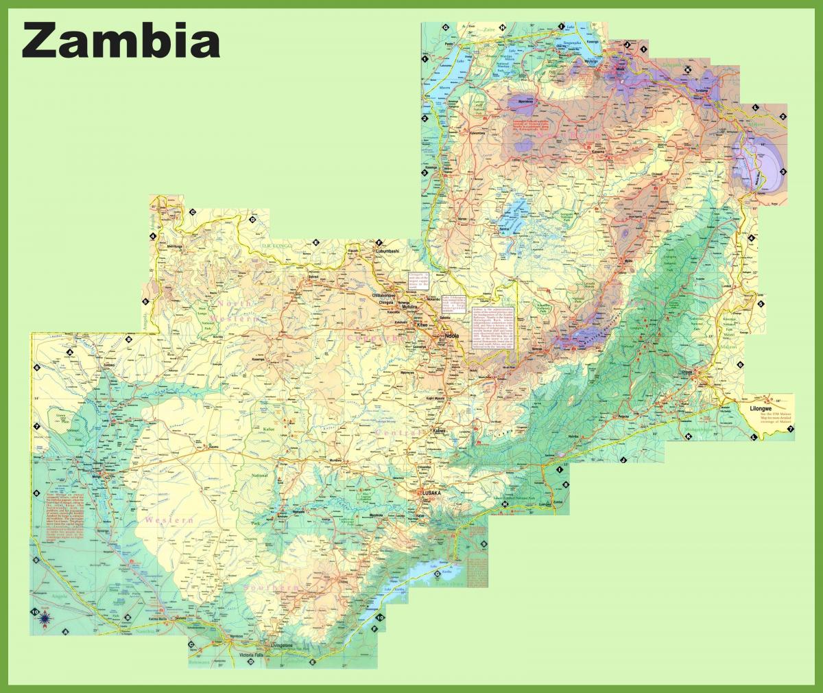 Sambíu íbúafjölda kort